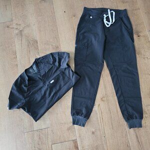 Catarina One-pocket scrub top (black, navy, graphite, ceil blue)